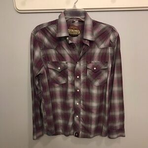 Rafter C Men's Plaid Western Button Down Shirt